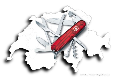 Swiss Knife (on Switzerland map)