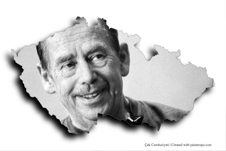 Vaclav Havel (on Czech Republic map)