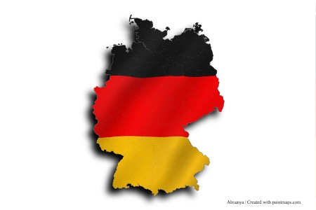 Flag of Germany (on Germany map)
