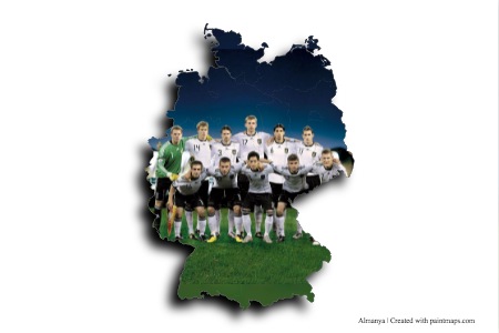 Germany Football Team (on Germany map)