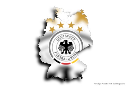 Germany Football Team Logo (on Germany map)