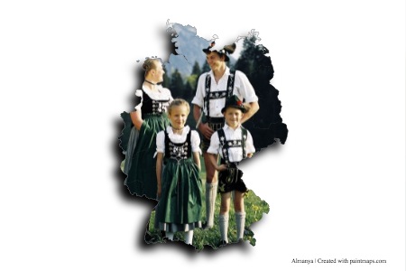 Traditional German Clothing (on Germany map)