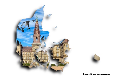 Christiansborg Sarayı (Danimarka haritası üzerinde)