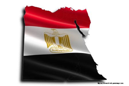 Bandera de Egipto (en el mapa de Egipto)
