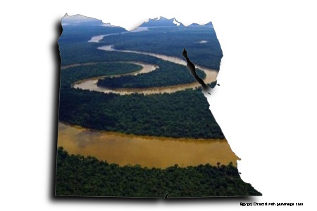 Río Nilo (en el mapa de Egipto)
