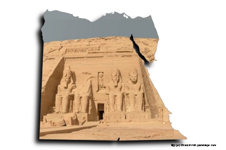Templo de Abu Simbel (en el mapa de Egipto)