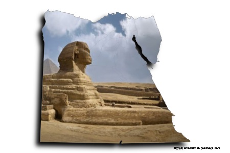 Gran esfingia de Giza (en el mapa de Egipto)