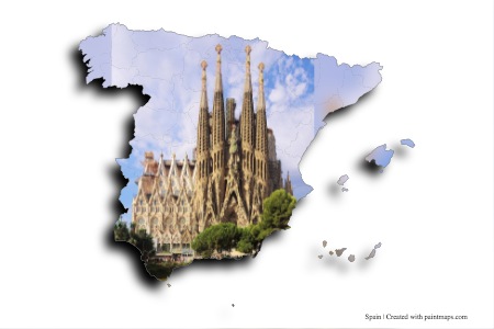 La Sagrada Familia (on Spain map)