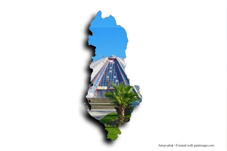 Tirana Pyramid (on Albania map)