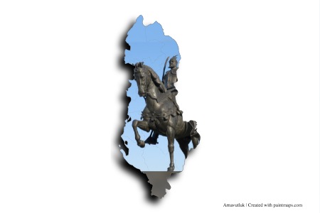 Monument to Iskender Bey (on Albania map)