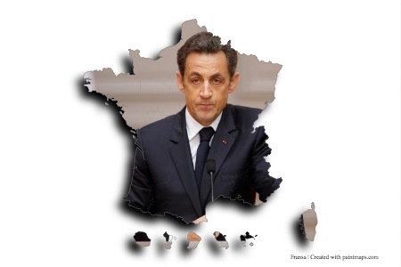 Sarkozy (Fransa haritası üzerinde)