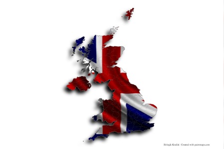 Flag of the United Kingdom (on United Kingdom map)