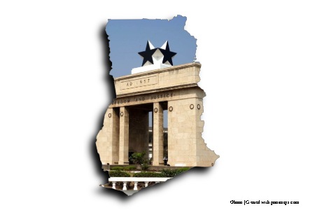 Özgürlük Anıtı , Ghana (Gana haritası üzerinde)