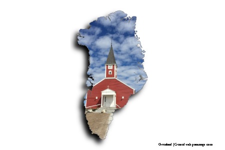Nuuk Katedrali (Grönland haritası üzerinde)