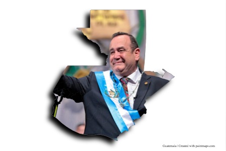 Alejandro Giammattei (on Guatemala map)