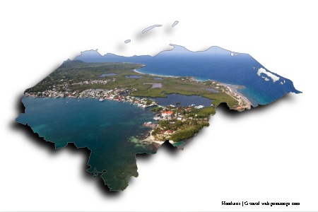 Isla Utila (en el mapa de Honduras)