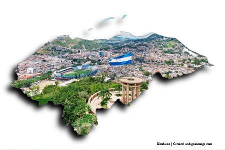 Tegucigalpa (en el mapa de Honduras)