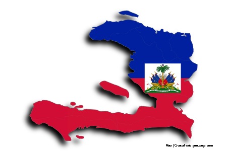 Flag of Haiti (on Haiti map)
