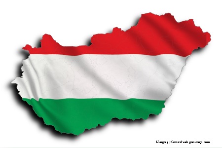 Flag of Hungary (on Hungary map)