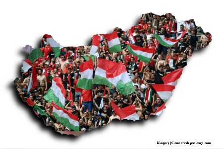 Hungarian Football Fans (on Hungary map)