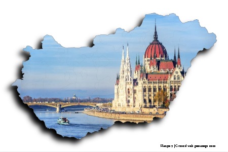 Parliament Building, Danube River (on Hungary map)