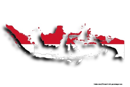 Bendera Indonesia (di peta Indonesia)