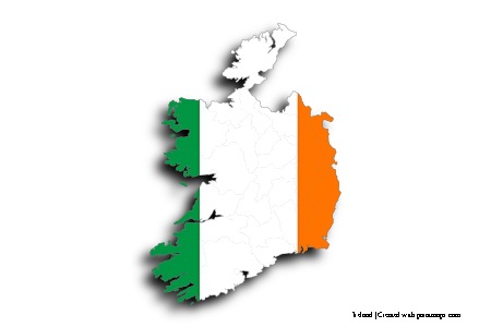 Bendera Irlandia (di peta Irlandia)