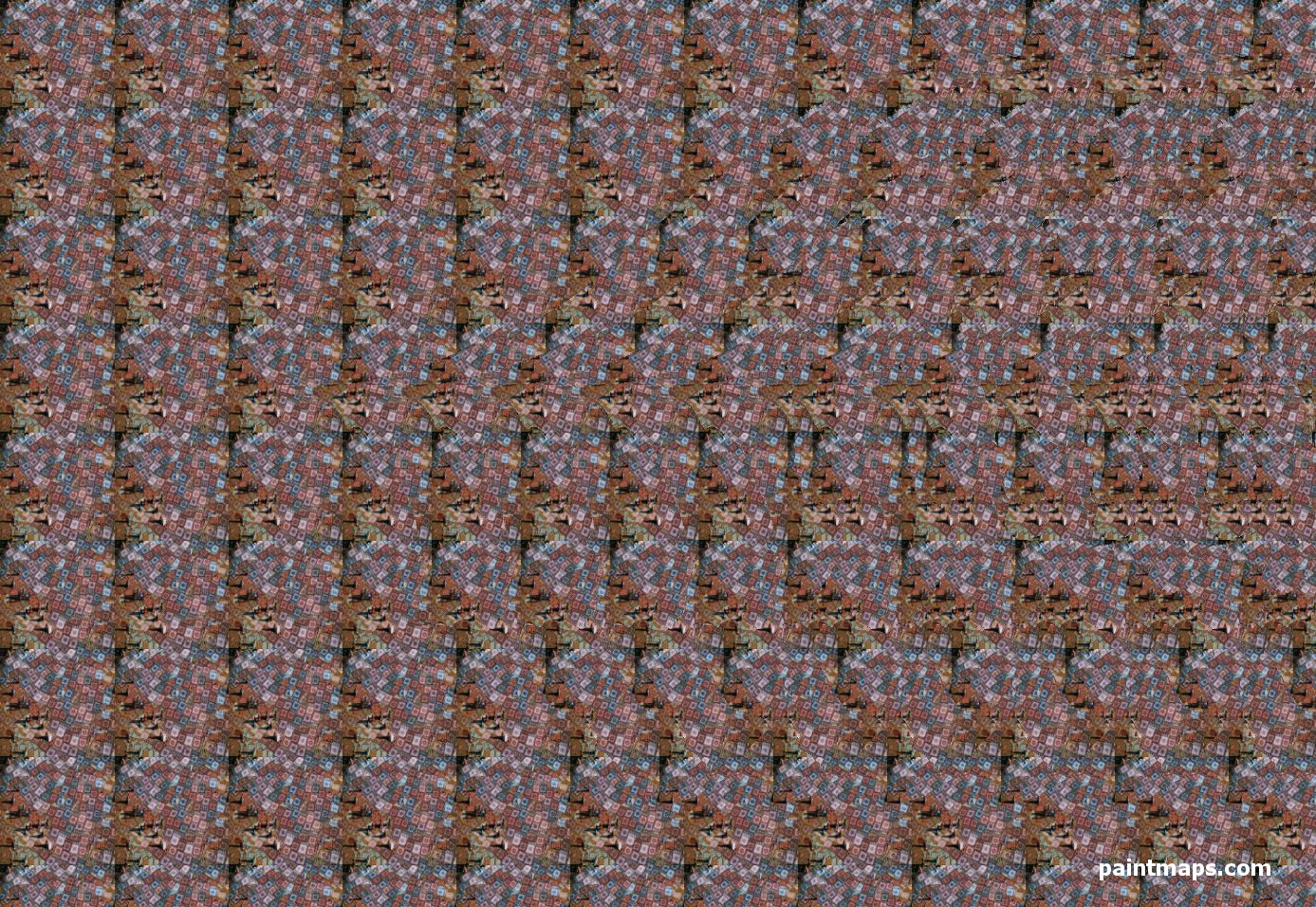 BRUNEI Haritası - 3D Stereogram (Şaşı Bak Şaşır)
