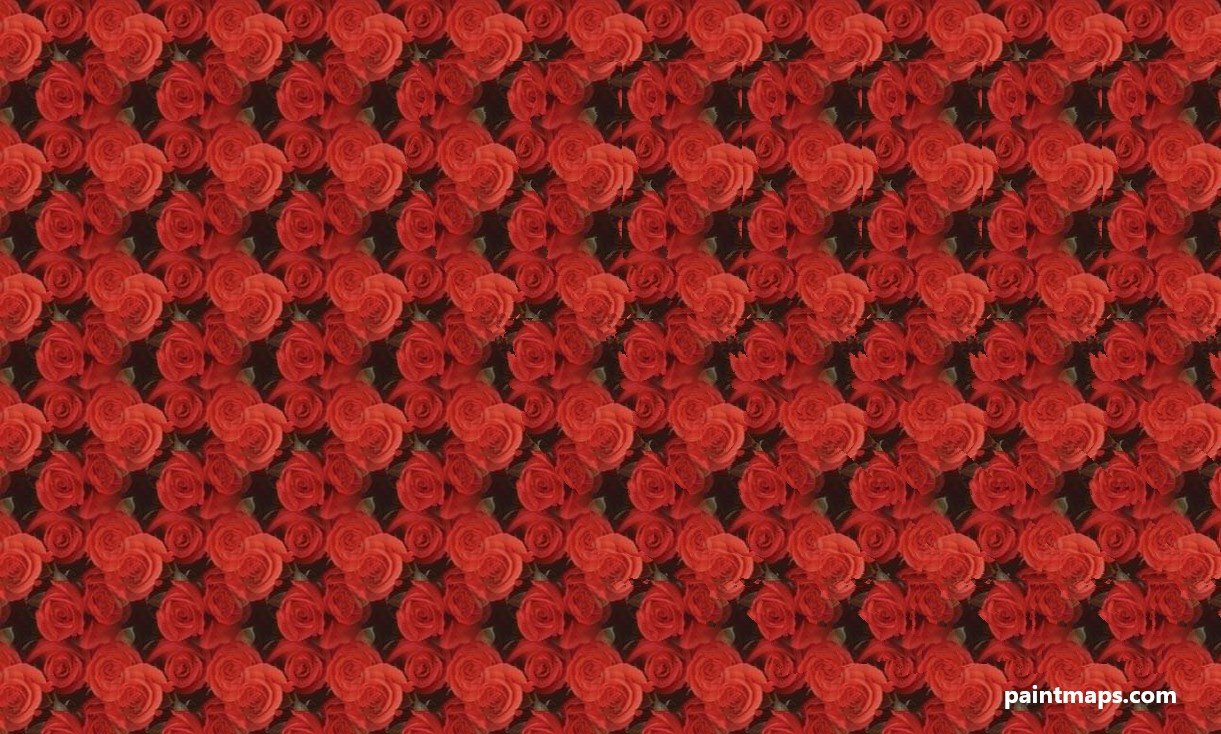 Kaliforniya Haritası - 3D Stereogram (Şaşı Bak Şaşır)