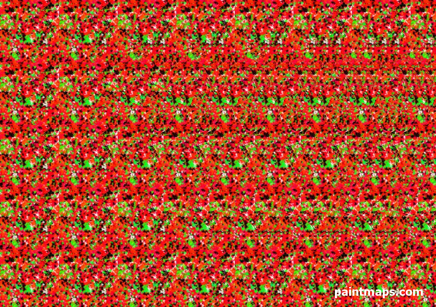 IZLANDA Haritası - 3D Stereogram (Şaşı Bak Şaşır)