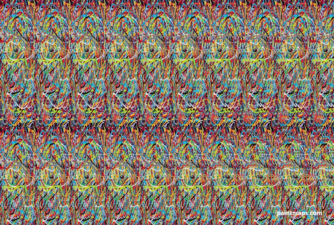 Louisiana Haritası - 3D Stereogram (Şaşı Bak Şaşır)
