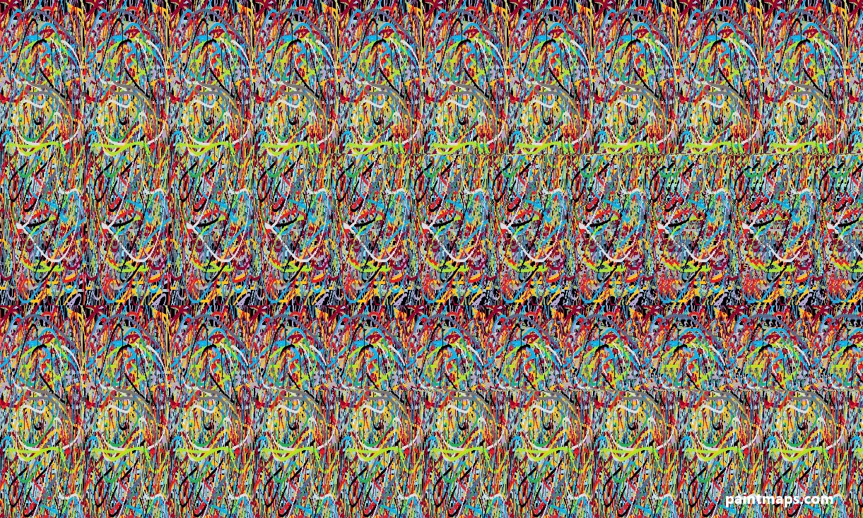 Pensilvanya Haritası - 3D Stereogram (Şaşı Bak Şaşır)