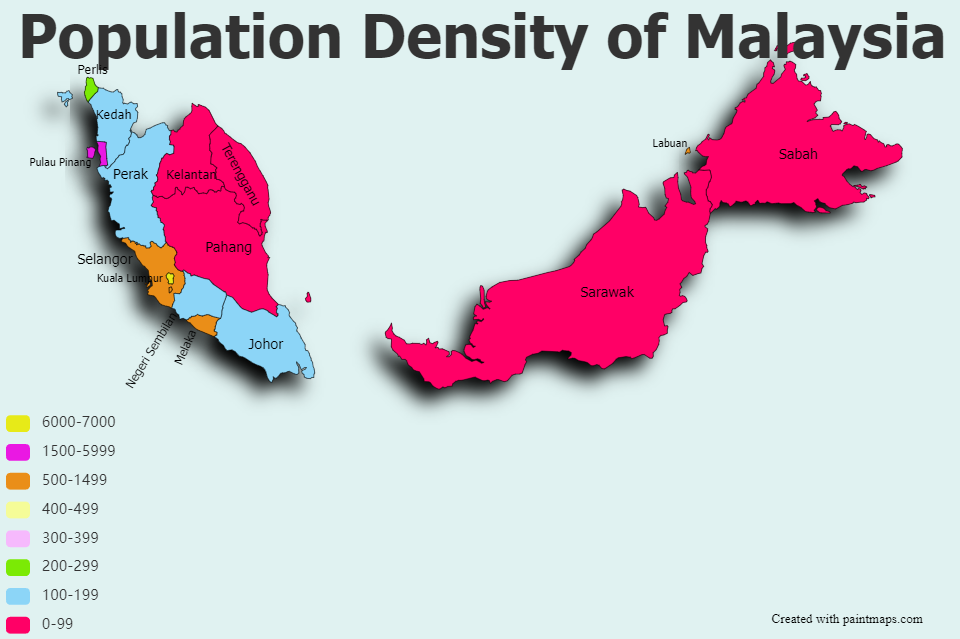 Population Density Of Malaysia Malasia Mapas De Usuario Map 24884