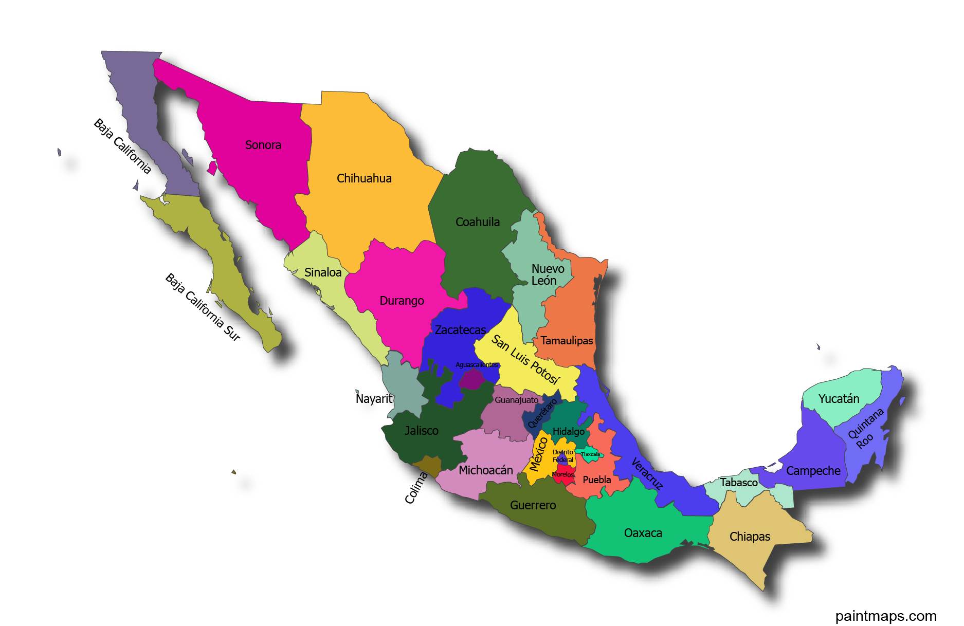 Gratis, Descargable Mapa Vectorial De Mexico (EPS, SVG, PDF, PNG, Adobe  Illustrator).