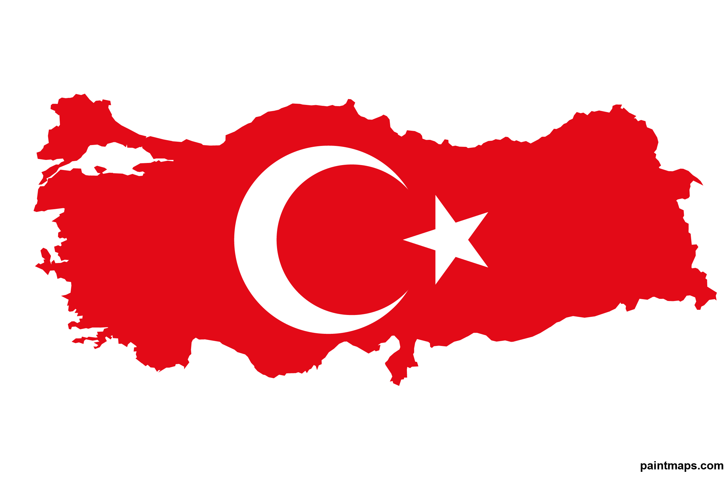 Türkiye vektörel haritası (bayraklı, renkli) (PNG,SVG,EPS,PDF,Adobe Illustrator)